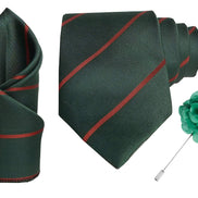 RIZORO Tie for Men – Plaid Silk Neck Ties Set with Cufflinks Flower Pin, Pocket Square & Black Gift Box, Combo Necktie Sets for Office Wear, Formal Suits & Weddings (0, S2RS)