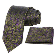 RIZORO Tie for Men – Micro Silk Neck Ties Set with Cufflinks Flower Pin, Pocket Square & Black Gift Box, Combo Necktie Sets for Office Wear, Formal Suits & Weddings (0, PNP2PN)