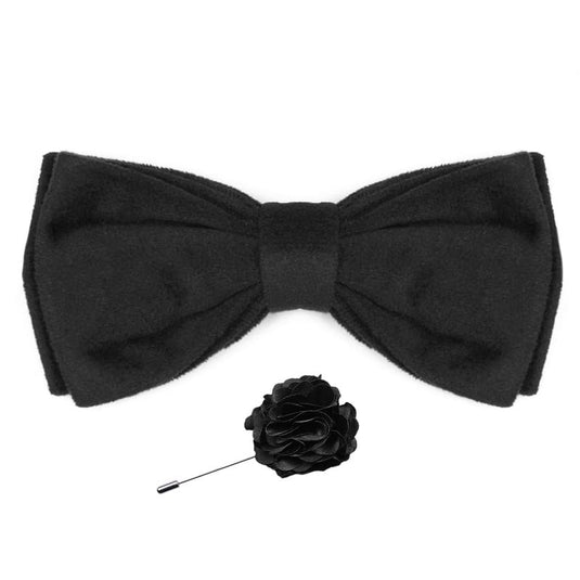 AXLON Mens Double Suede Velvet Bow Tie For Men