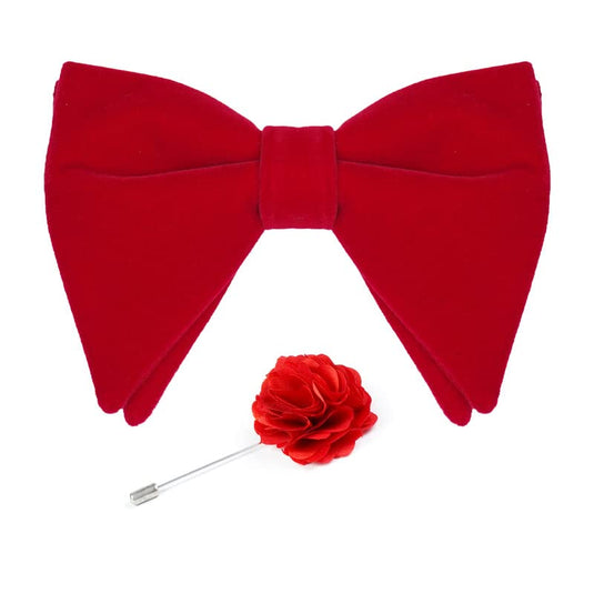 AXLON Mens Oversize Double Suede Velvet Bow Tie For Men