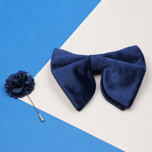 AXLON Mens Oversize Double Suede Velvet Bow Tie For Men