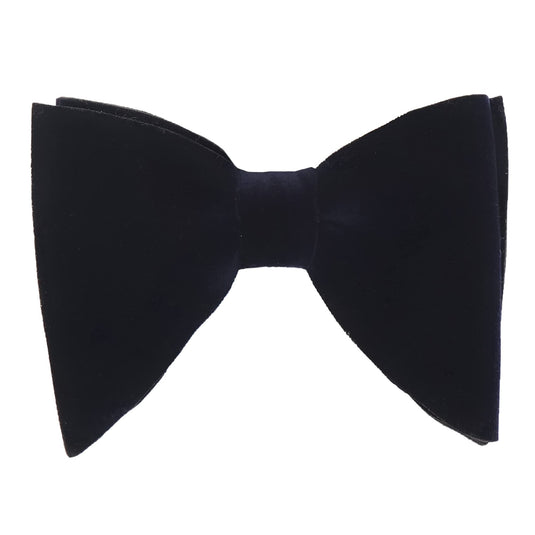 RIZORO Mens Oversize Butterfly Pretied Suede Sparkle Adjustablke Bow Tie For Men (Suede-Navy Blue)