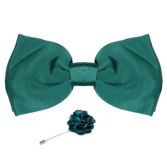 AXLON Premium Micro Fabric Bow Tie Pre Tied Bowtie For Men With Flower Brooch Pin (Free Size)