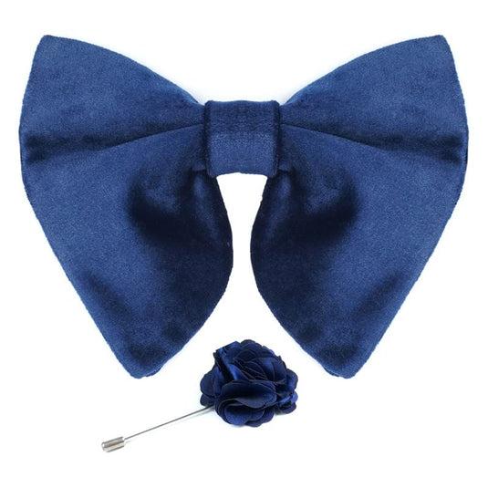 AXLON Mens Oversize Double Suede Velvet Bow Tie For Men