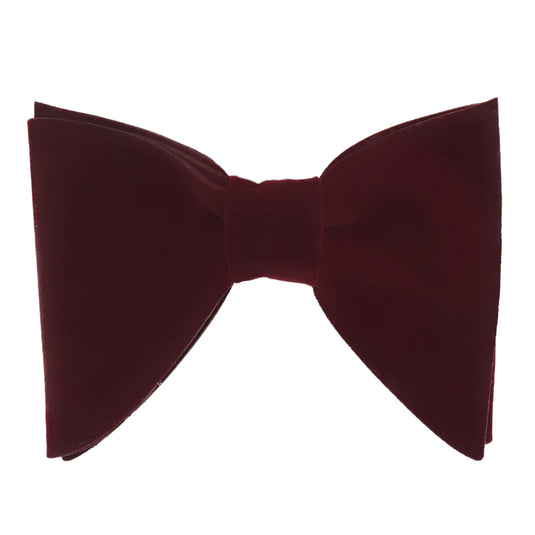 RIZORO Mens Oversize Butterfly Pretied Suede Sparkle Adjustablke Bow Tie For Men (Suede-Maroon)