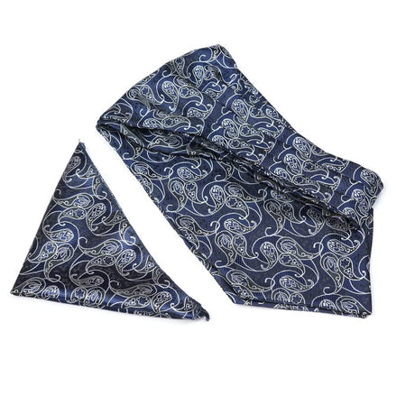 Axlon Men's Ascot Micro Jacquard Woven Gift Cravat Tie and Pocket Square Set (ASCPN)