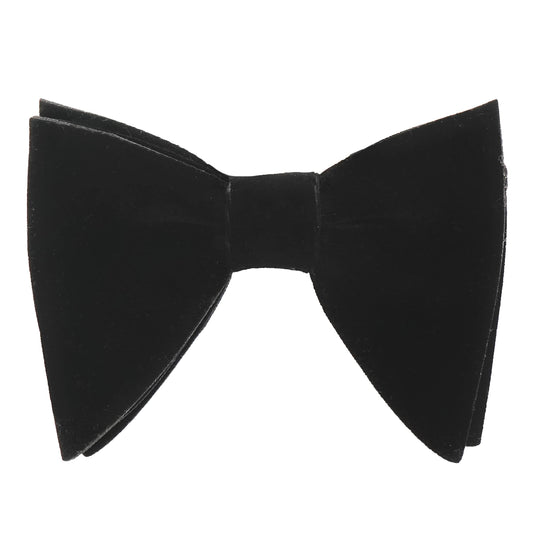 RIZORO Mens Oversize Butterfly Pretied Suede Sparkle Adjustablke Bow Tie For Men (Suede-Black)