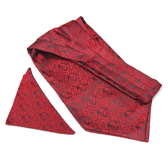 Axlon Men's Ascot Micro Jacquard Woven Gift Cravat Tie and Pocket Square Set (ASCPN)