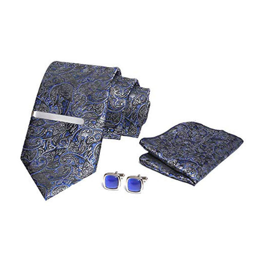 AXLON Stylish mens Necktie, Pocket Square, Cufflink (N-MultiTie-002, Free Size-Multicolor)