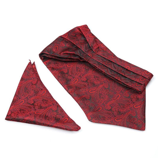 Axlon Men's Ascot Micro Jacquard Woven Gift Cravat Tie and Pocket Square Set (ASCPN)