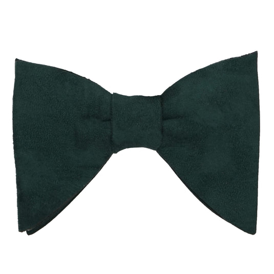 RIZORO Mens Oversize Butterfly Pretied Suede Sparkle Adjustablke Bow Tie For Men (Suede-Green)