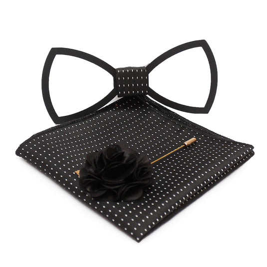 AXLON Men Wooden Style Bow Tie (WD_Hollow, Free Size)