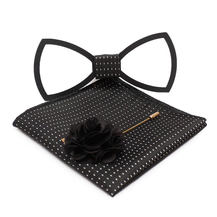 AXLON Men Wooden Style Bow Tie (WD_Hollow, Free Size)