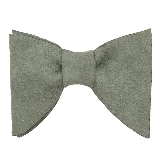 RIZORO Mens Oversize Butterfly Pretied Suede Sparkle Adjustablke Bow Tie For Men (SUEDE-light Grey)