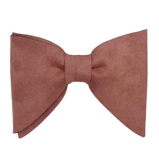 RIZORO Mens Oversize Butterfly Pretied Suede Sparkle Adjustablke Bow Tie For Men (Suede-Peach)