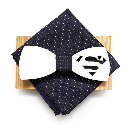 AXLON Men Wooden Style Bow Tie (WD_superman, Free Size)