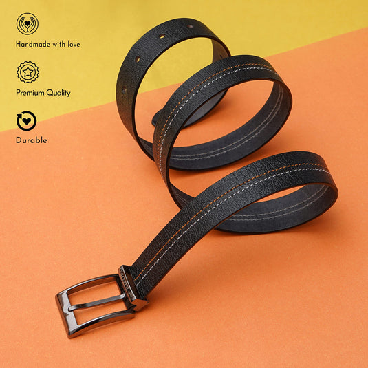 Rizoro Mens Man Genuine Leather Belt For Men Formal Belts With Gift Box (16 Patterns) (Black & Brown, Adjustable Length - Waist 40")