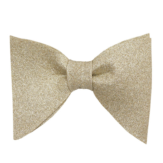 RIZORO Mens Oversize Butterfly Pretied Suede Sparkle Adjustablke Bow Tie For Men (Shimmer-Golden)