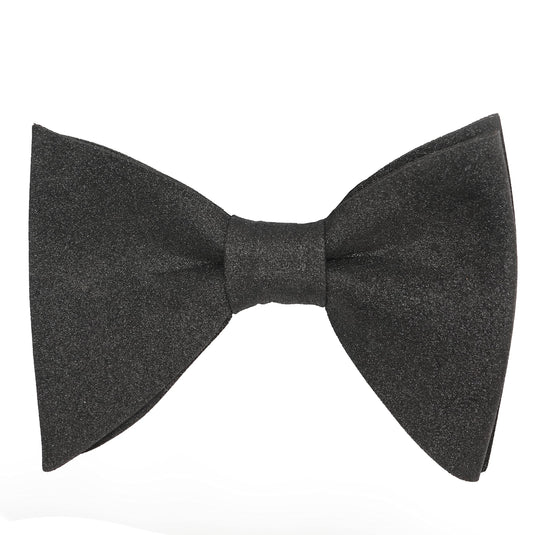 RIZORO Mens Oversize Butterfly Pretied Suede Sparkle Adjustablke Bow Tie For Men (Shimmer-Black)