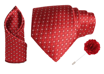 RIZORO Men Paisley Micro Fibre Necktie Gift Set With Pocket Square & Brooch Pin Formal Tie (Blue AMBI5BLRS Free Size)