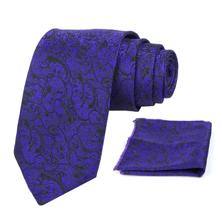 RIZORO Mens Printed Silk Necktie Gift Set With Pocket Square Formal Tie with Box (Free Size) | (Gift Box) (Pack of 2)