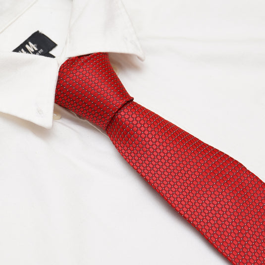Axlon Mens Plaid Dotted Silk Necktie Gift Set With Pocket Square Cufflinks & Brooch Pin Tie For Men Formal With Leatherite Box